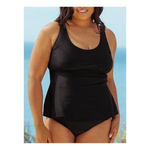 Brand New Adjustable Strap Wire Free Tankini (Black)